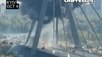 Дрон се вряза в мост в Киев по време на посещението на Мерц (ВИДЕО)