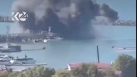 Дим над пристанището в Сочи, Украйна удари руски кораб с дрон (ВИДЕО)