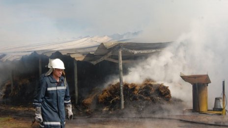 3 000 бали със слама изгоряха при пожар в Новозагорско