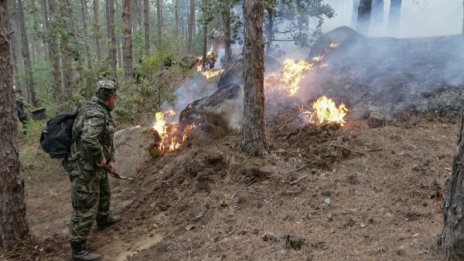 Продължава борбата с огнената стихия над Кресна