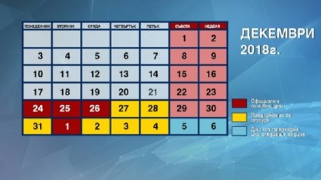 31 декември е работен! По коледа – 5 почивни дни