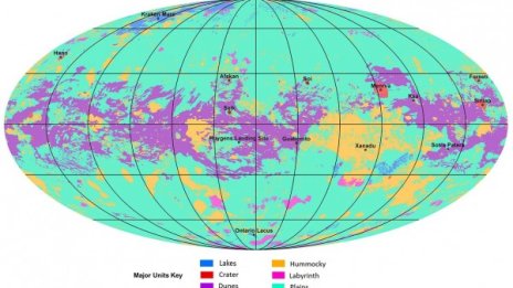 Представиха карта на сатурновия спътник Титан 