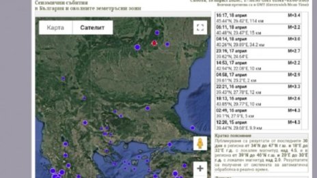 Земетресение от 3,4 по Рихтер край Вранча