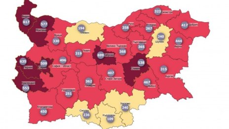 Заразата ни превзема, вече 7 области са в тъмночервената зона