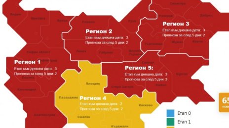 COVID карта: Област Кърджали излезе от тъмночервената зона