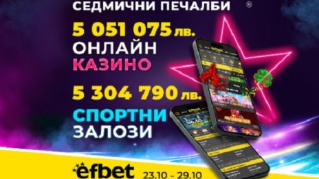 С топ коефициенти и стотици казино игри: efbet изплати 8-цифрена сума само за седмица