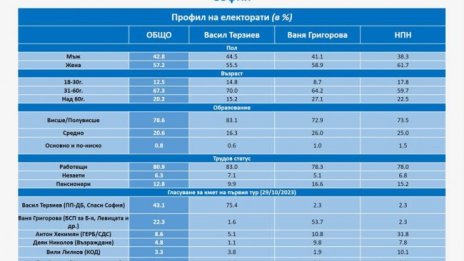 80% от вота при Терзиев идва от висшисти, Григорова обрала протесния вот