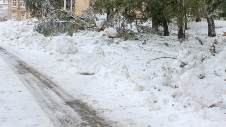 Заради снега спряха камиони над 12 тона в части от страната