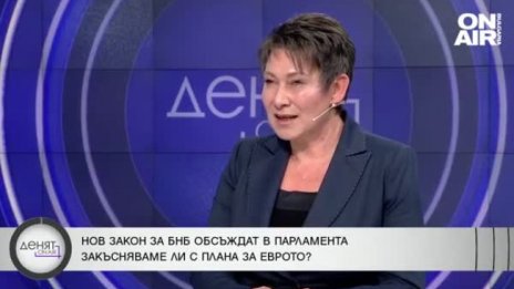 Везиева: Не сме готови с икономическите буфери за влизане в Еврозоната