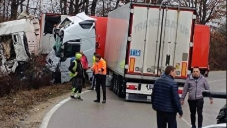 Катастрофа с камиони затвори пътя между Монтана и Видин 