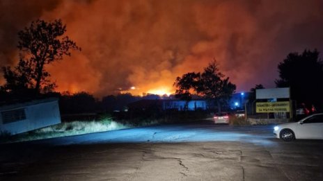 Голям пожар избухна край Асеновград, горят сухи треви и храсти