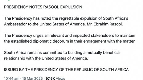 "Достойно за съжаление" – президентът на ЮАР за изгонването на посланика от САЩ