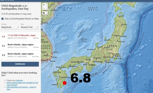 Земетресение с магнитут 6.8 по Рихтер разтърси Япония