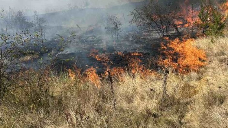 Огромен пожар избухна край Созопол, близо до Каваци