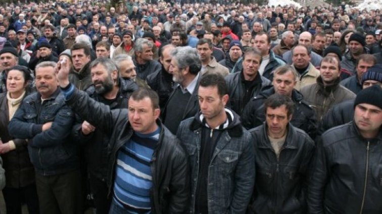 Протестиращите миньори така и не получиха заплатите си. Снимка: БТА