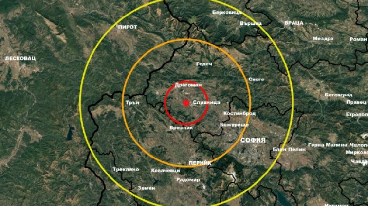 Земетресение на 31 км от София