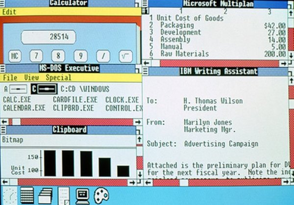 Windows 2.0 (1987-1990 г.) - появяват се иконите на десктопа. Снимка: Microsoft