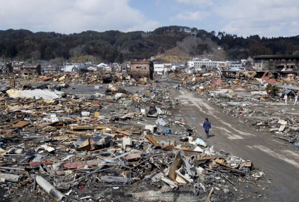 Град Ямада в перфектура Ивате на 17 март 2011 г. Снимка: Reuters