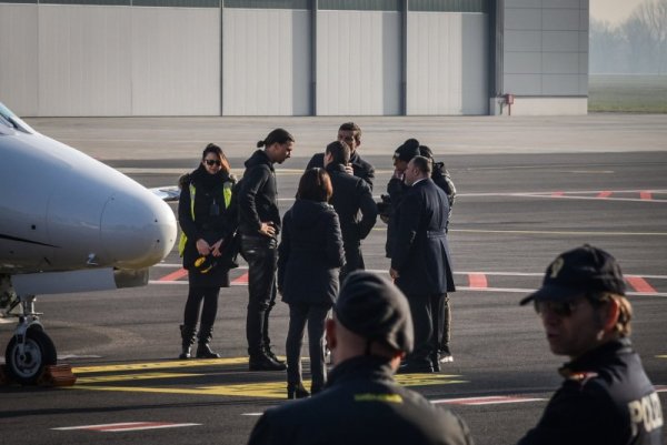 Златан Ибрахимович кацна в Милано, където ще подпише своя договор с Милан до края на сезона. Снимка: БГНЕС